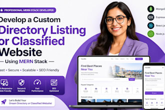 develop a custom directory listing or classified website in mern stack website