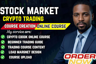 create stock market crypto trading course content video course curriculum