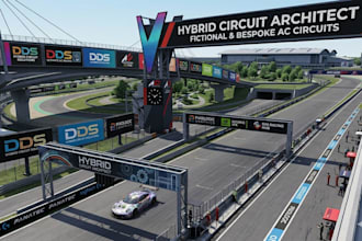 design fictional hybrid racing circuit in assetto corsa with dds branding