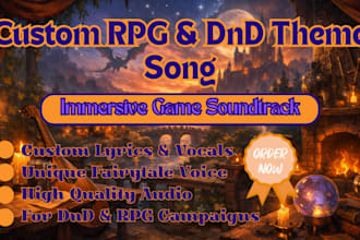 be your female fairytale singer, dnd game, rpg theme song with tavern style song