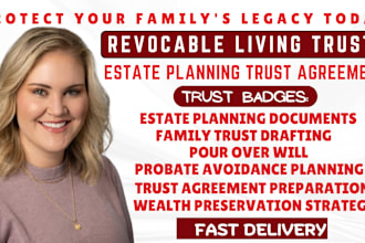 draft fast revocable living trust estate planning document asset protection will