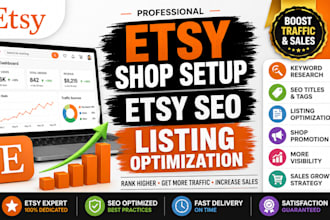 do etsy shop setup etsy SEO etsy listing optimization and promotion