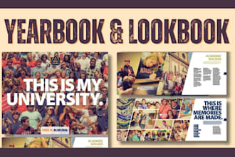 design photo book, yearbook, magazine book, lookbook or tribute page yearbook