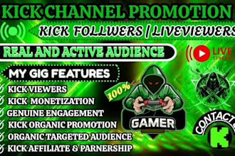 grow your kick channel organically with more followers, subs, and engagement