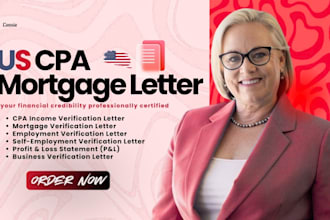 draft, sign US CPA letter, income, mortgage, employment verification letter