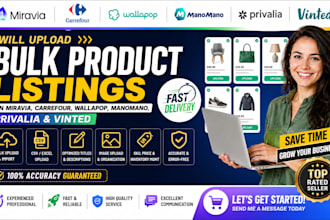 upload miravia carrefour wallapop manomano privalia bulk product listing
