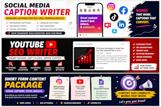 write engaging social media captions with SEO hashtags