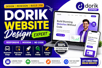 build responsive dorik website, landing page, redesign and no code website