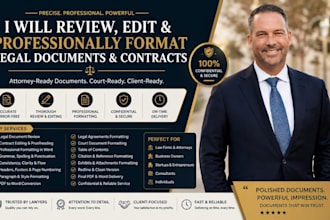 review, edit and professional format legal document and contracts