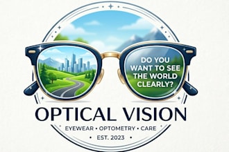 design a professional optical, eyewear, and optometry logo