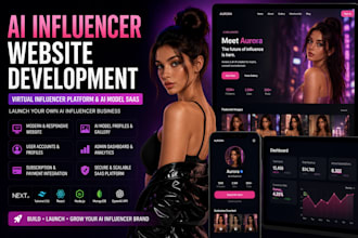 develop ai influencer website virtual influencer platform and ai nsfw model saas