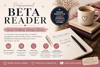 beta read your fiction book and provide detailed feedback