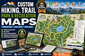 create custom hiking trail park and recreation maps