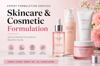 formulate skincare, cosmetics serums creams lotions and beauty products