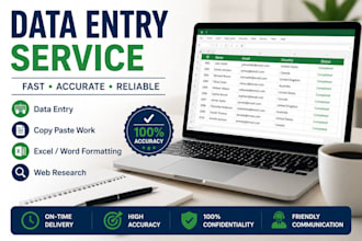 data entry, admin work, web research