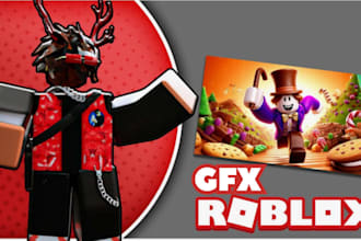 design professional roblox gfx character art and game thumbnail for your game