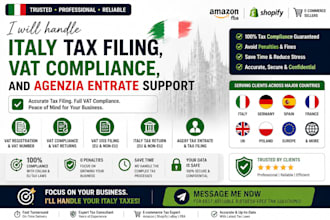 handle italy tax filing, vat compliance, and agenzia entrate support