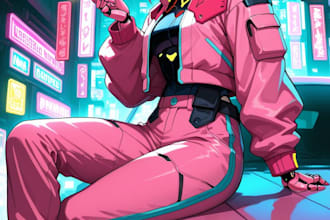 create custom anime style pngtuber and vtuber characters illustration for twitch