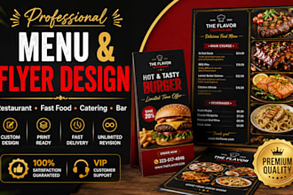design restaurant bar menu fast food catering flyer card brochure design