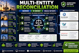 reconcile multi entity oil and gas books using quorum w energy oracle netsuite