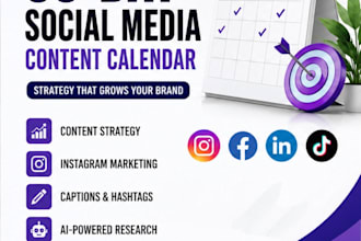 create a 30 day social media content calendar for your business