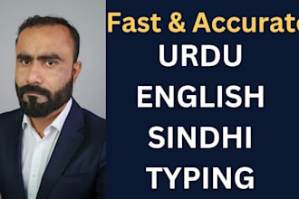 do fast urdu english sindhi typing, PDF to word data entry