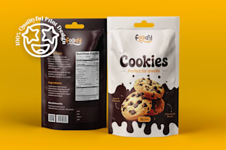 design food pouch packaging, stand up pouch and product box