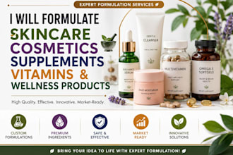 formulate skincare cosmetics supplements vitamins and wellness product