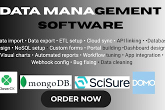 setup data management cloverdx edge scisure mongodb domo uncat caspio toucantech