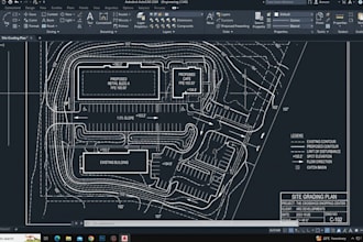do site grading plans using autocad, drainage plans utility plan, erosion plan