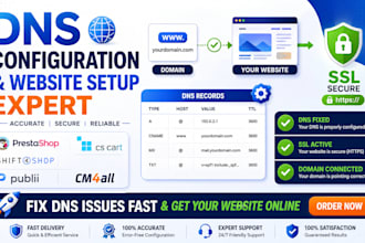 setup fix prestashop cscart shift4shop carrot publii cm4all dns configuration