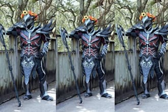 custom 3d cosplay costume daedric armor skyrim wearable armor helmet props model