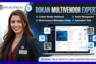 do dokan multivendor marketplace website and custom vendor dashboard with setup
