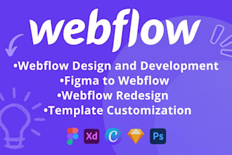 design or develop webflow website, figma to webflow, webflow landing page