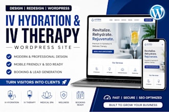 design iv hydration, iv therapy, medical wordpress website