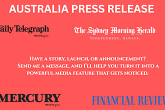 write and distribute australia press release to top australian news sites