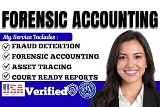 perform forensic accounting, fraud investigation and asset tracing for divorce