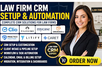 setup clio filevine mycase smokeball practicepanther litify caret law firm crm