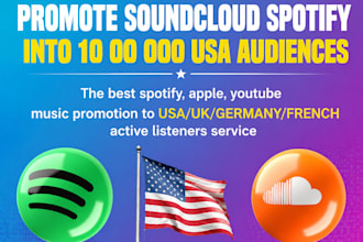 usa uk sportify music promotion soundcloud music yuotube music apple music promo
