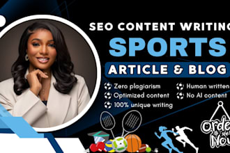 write high quality SEO content on football, basket ball, cricket and sport game