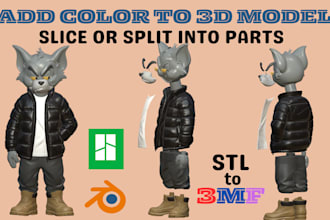convert paint split and slice stl to 3mf for bambu lab ams multicolor printing