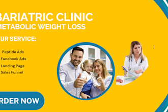 design bariatric surgery website, weight loss  peptide marketing facebook ads