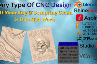 do 3d model on aspire and cnc design on artcam
