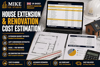 estimate house extension and renovation costs for UK projects