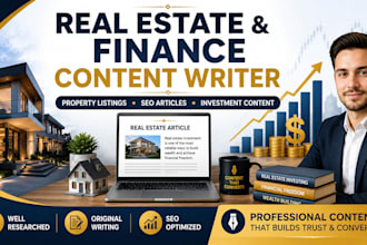 write real estate content, property listings, finance and investment article