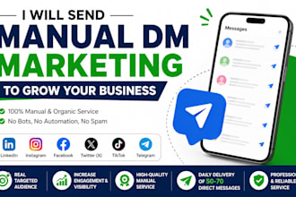 send manual dms daily for linkedin, instagram and twitter
