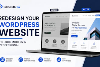 redesign your wordpress website to look modern professional with elementor pro