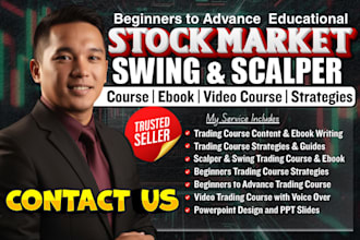 create stock market trading course, swing scalping ebook, video course and PPT