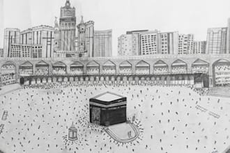 draw realistic pencil sketch and architectural drawings