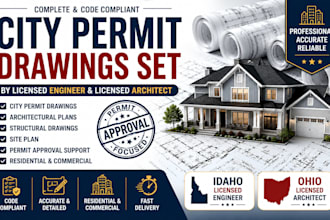 full city permit drawings set as licensed engineer idaho,ohio licensed architect